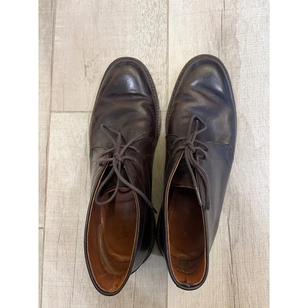 Frye Phillip Chukka Boots Mens 10.5 D Dark Brown Leather Lace Up Ankle 86993